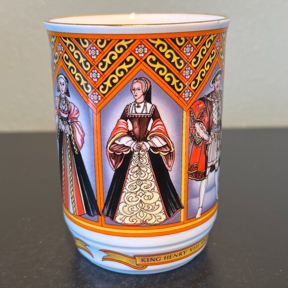 Vintage JAMES SADLER King Henry VIII And His Six Wives Fine Bone China Cup Mug - Picture 3 of 14